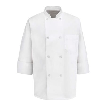 Vf Imagewear Chef Designs 8 Button-Front Chef Coat, Pearl Buttons, White, Polyester/Cotton, L 0403WHRGL